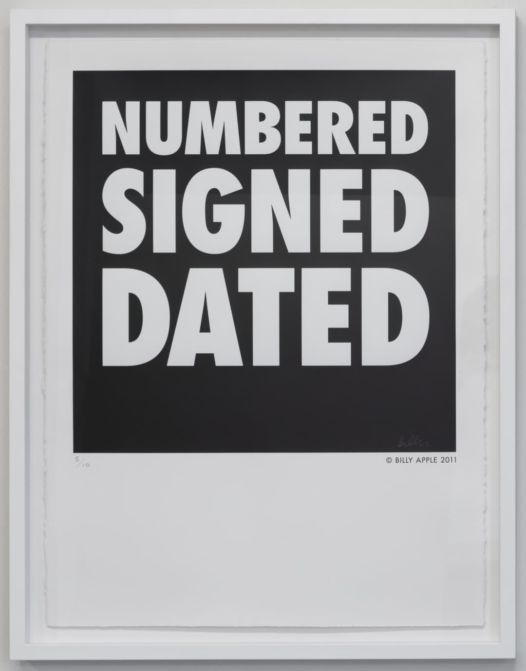 NUMBERED SIGNED DATED